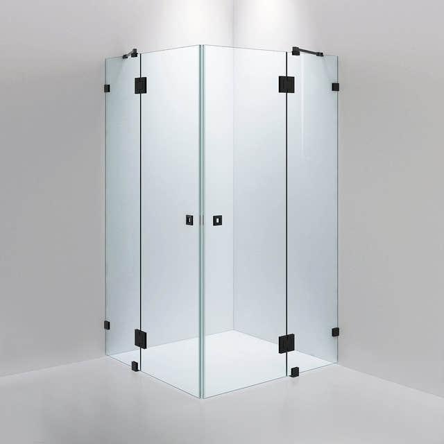 INR Dusjhjørne ARC 16 Måltilpasset Svart matt / Måltilpasset / Klart glass INR Iconic Nordic Rooms Dusjhjørne INR-11602100