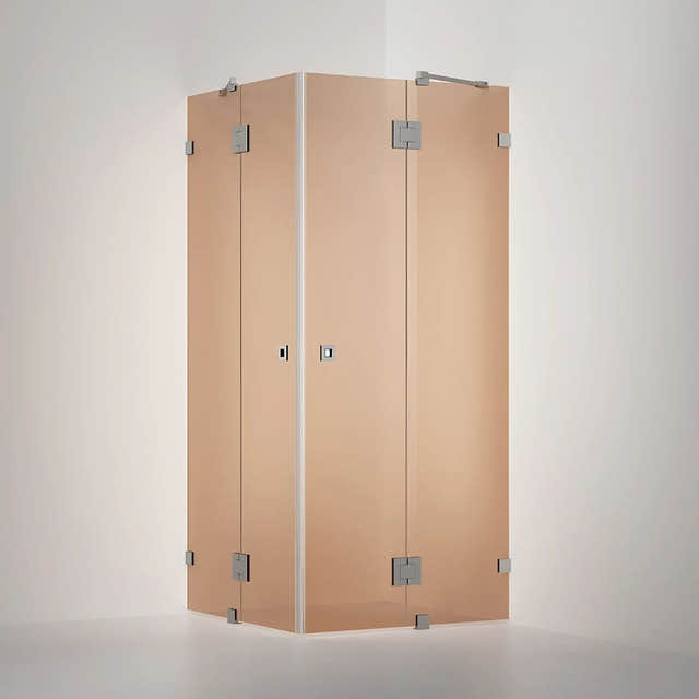 INR Dusjhjørne ARC 16 Original Måltilpasset Brushed stainless / Måltilpasset / Bronse glass INR Iconic Nordic Rooms Dusjhjørne INR-11642400