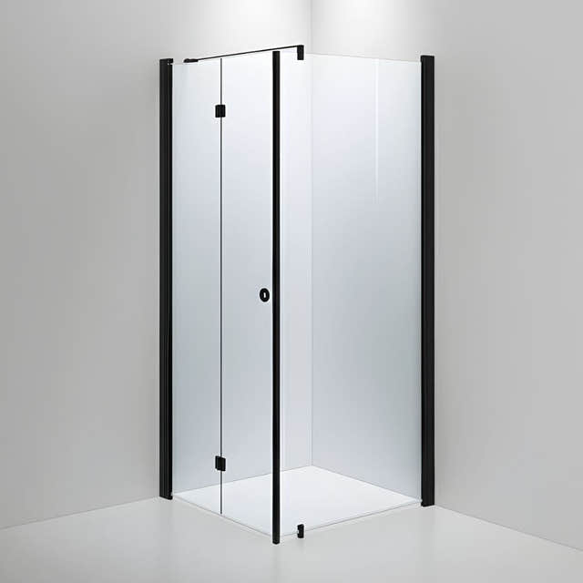 INR Dusjhjørne LINC 13 Flex Måltilpasset Svart matt / Måltilpasset - venstre / Klart glass INR Iconic Nordic Rooms Dusjhjørne INR-513302100