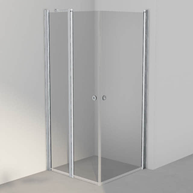 INR Dusjhjørne LINC 14 Original Måltilpasset Matt aluminium / Måltilpasset - høyre / Grått glass INR Iconic Nordic Rooms Dusjhjørne INR-514203900