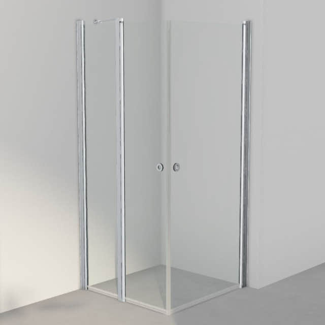 INR Dusjhjørne LINC 14 Original Måltilpasset Matt aluminium / Måltilpasset - høyre / Klart glass INR Iconic Nordic Rooms Dusjhjørne INR-514202900