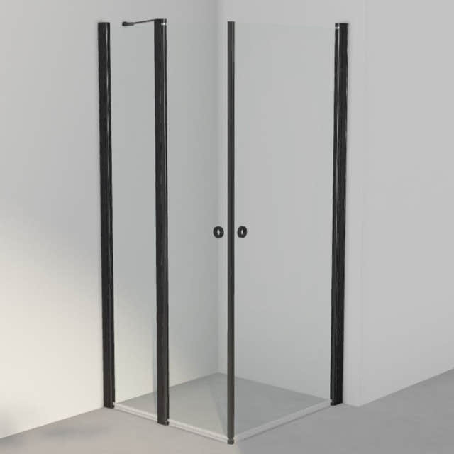 INR Dusjhjørne LINC 14 Original Måltilpasset Svart matt / Måltilpasset - høyre / Klart glass INR Iconic Nordic Rooms Dusjhjørne INR-514202100