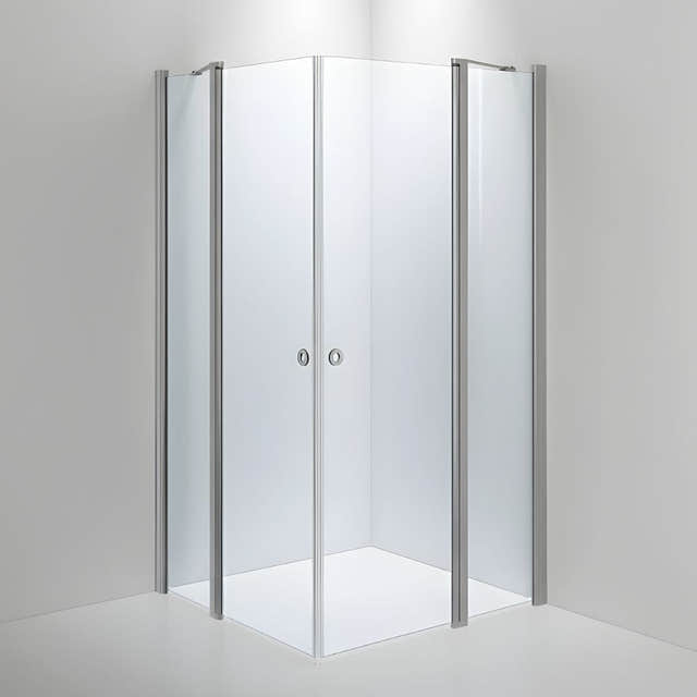 INR Dusjhjørne LINC 16 Original Måltilpasset Matt aluminium / Måltilpasset / Klart glass INR Iconic Nordic Rooms Dusjhjørne INR-51602900
