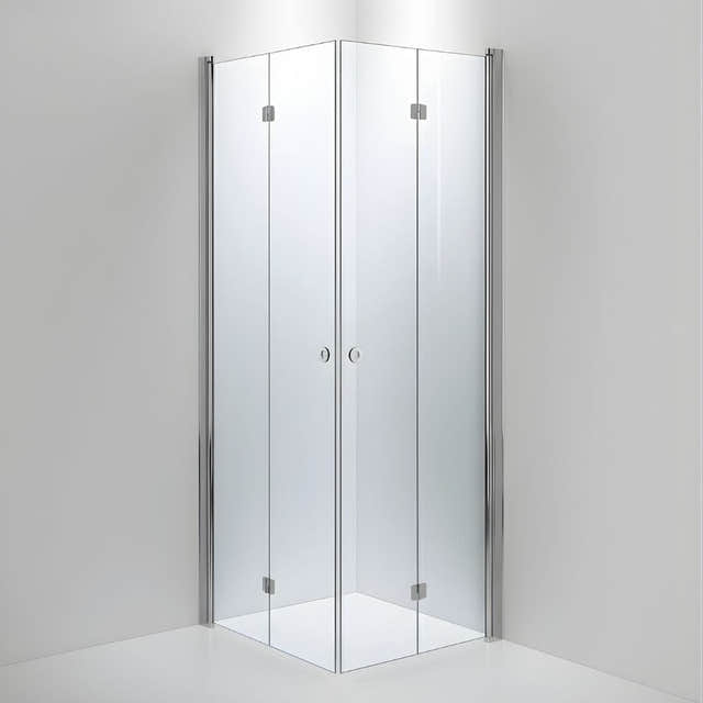 INR Dusjhjørne LINC Angel Flex Standardmål Krom / 90x80cm / Klart glass INR Iconic Nordic Rooms Dusjhjørne INR-512102398