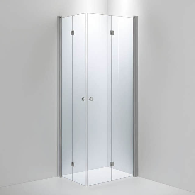 INR Dusjhjørne LINC Angel Flex Standardmål Matt aluminium / 70x90cm / Klart glass INR Iconic Nordic Rooms Dusjhjørne INR-512102979