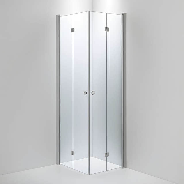 INR Dusjhjørne LINC Angel Flex Standardmål Matt aluminium / 80x70cm / Klart glass INR Iconic Nordic Rooms Dusjhjørne INR-512102987