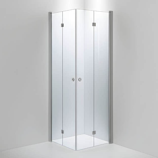 INR Dusjhjørne LINC Angel Flex Standardmål Matt aluminium / 80x80cm / Klart glass INR Iconic Nordic Rooms Dusjhjørne INR-512102988