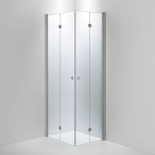 INR Dusjhjørne LINC Angel Flex Standardmål Matt aluminium / 90x70cm / Klart glass INR Iconic Nordic Rooms Dusjhjørne INR-512102997