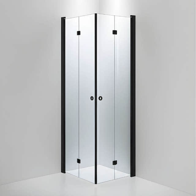 INR Dusjhjørne LINC Angel Flex Standardmål Svart matt / 80x70cm / Klart glass INR Iconic Nordic Rooms Dusjhjørne INR-512102187