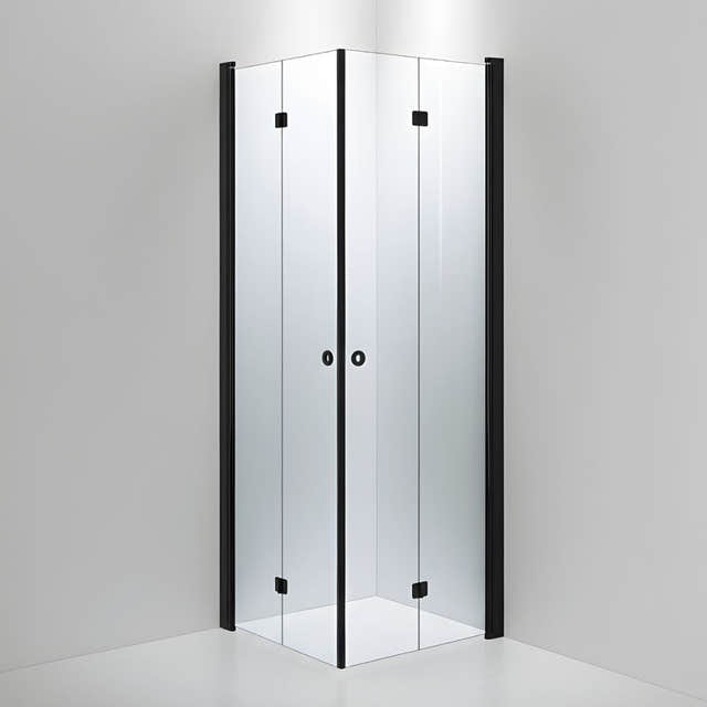 INR Dusjhjørne LINC Angel Flex Standardmål Svart matt / 80x80cm / Klart glass INR Iconic Nordic Rooms Dusjhjørne INR-512102188
