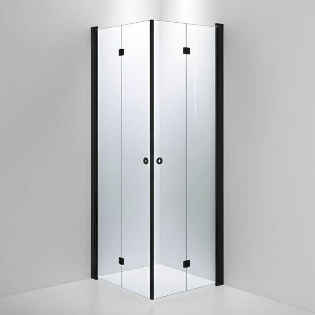 INR Dusjhjørne LINC Angel Flex Standardmål Svart matt / 90x80cm / Klart glass INR Iconic Nordic Rooms Dusjhjørne INR-512102198