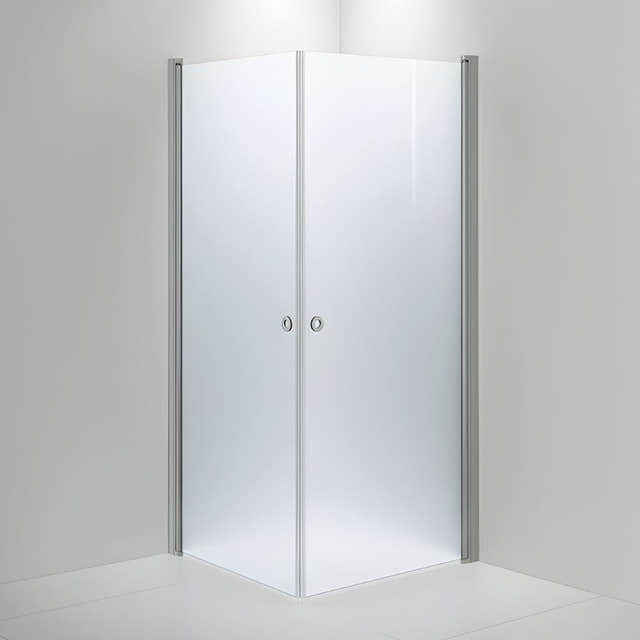 INR Dusjhjørne LINC ANGEL Måltilpasset Matt aluminium / Måltilpasset / Frostet glass INR Iconic Nordic Rooms Dusjhjørne INR-51210900