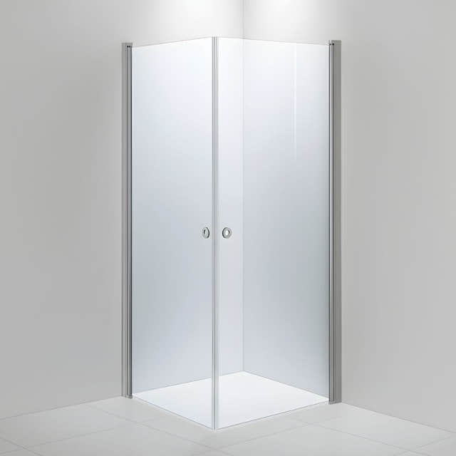 INR Dusjhjørne LINC ANGEL Safetech Glass Matt aluminium / 90x90cm / Safetech klart glass INR Iconic Nordic Rooms Dusjhjørne INR-51240999