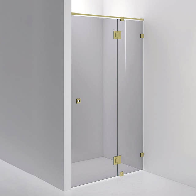 INR Dusjnisje ARC 5 Måltilpasset Brushed brass / Måltilpasset / Grått glass INR Iconic Nordic Rooms Dusjnisje INR-10503800