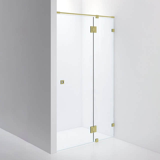 INR Dusjnisje ARC 5 Måltilpasset Brushed brass / Måltilpasset / Klart glass INR Iconic Nordic Rooms Dusjnisje INR-10502800