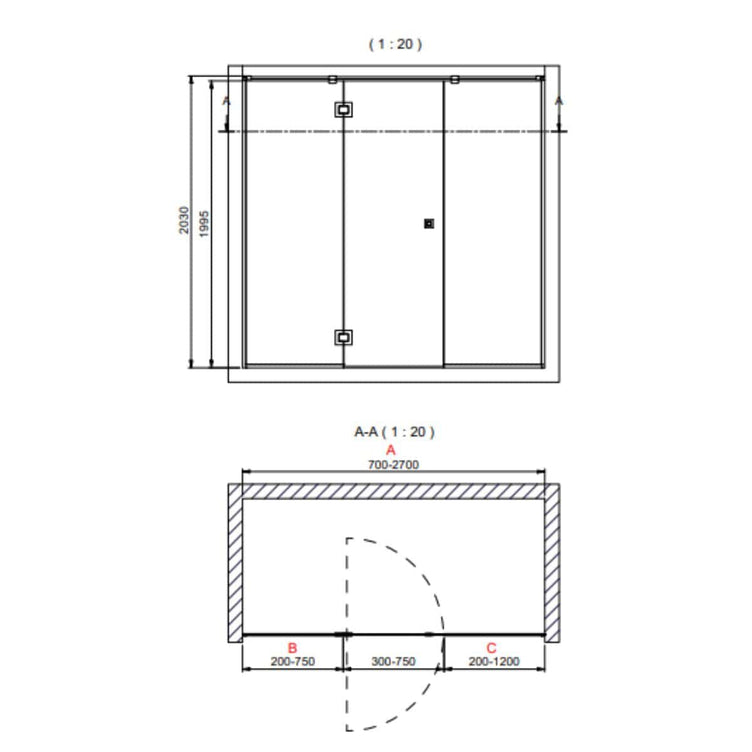 INR Dusjnisje ARC 7 Frame Måltilpasset