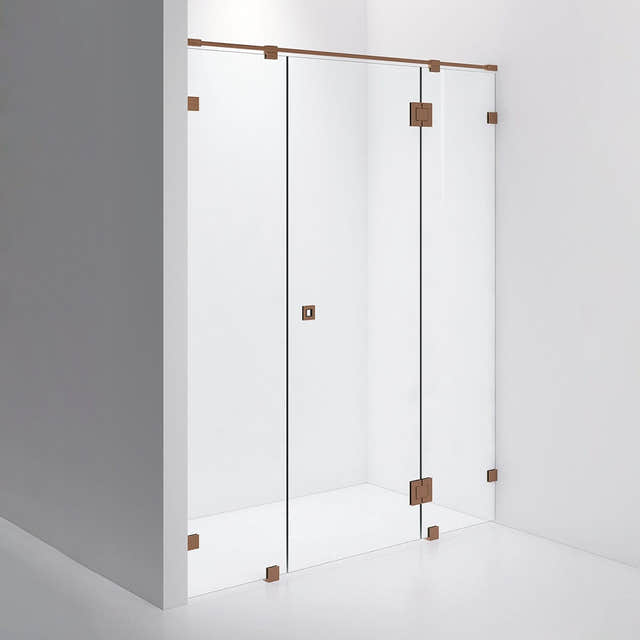 INR Dusjnisje ARC 7 Måltilpasset Brushed bronze / Måltilpasset / Opal klart glass INR Iconic Nordic Rooms Dusjnisje INR-10712600