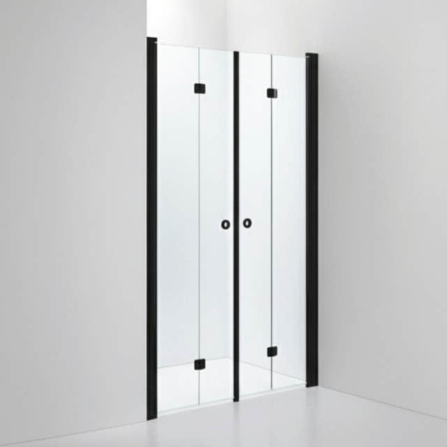INR Dusjnisje LINC 3 Flex Måltilpasset Svart matt / Måltilpasset / Klart glass INR Iconic Nordic Rooms Dusjnisje INR-503102100