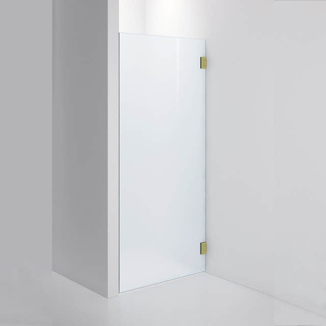 INR Dusjvegg ARC 19 Måltilpasset Brushed brass / Måltilpasset / Frostet glass INR Iconic Nordic Rooms Dusjvegg INR-11910800