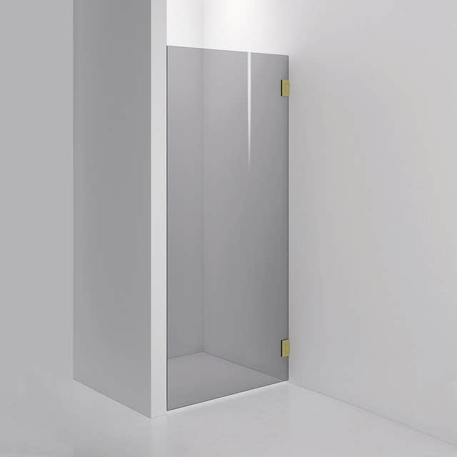 INR Dusjvegg ARC 19 Måltilpasset Brushed brass / Måltilpasset / Grått glass INR Iconic Nordic Rooms Dusjvegg INR-11903800