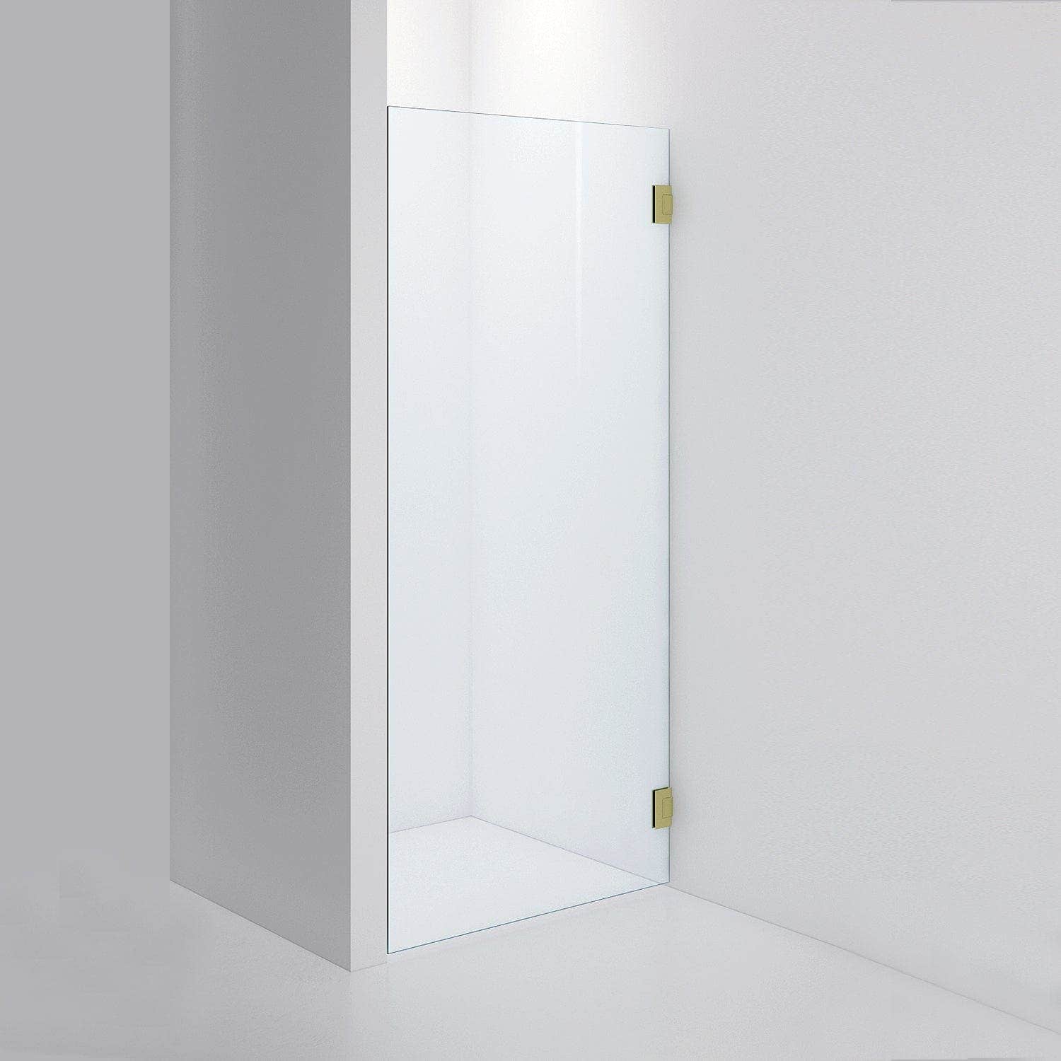 INR Dusjvegg ARC 19 Måltilpasset Brushed brass / Måltilpasset / Klart glass INR Iconic Nordic Rooms Dusjvegg INR-11902800