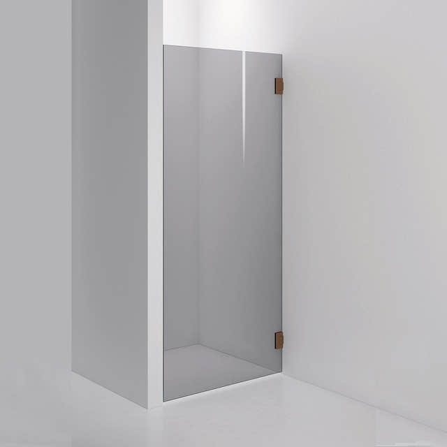 INR Dusjvegg ARC 19 Måltilpasset Brushed bronze / Måltilpasset / Grått glass INR Iconic Nordic Rooms Dusjvegg INR-11903600