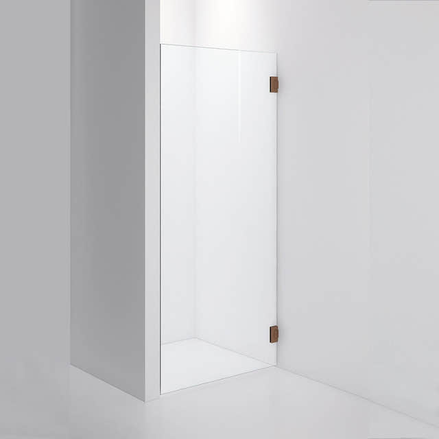 INR Dusjvegg ARC 19 Måltilpasset Brushed bronze / Måltilpasset / Opal klart glass INR Iconic Nordic Rooms Dusjvegg INR-11912600