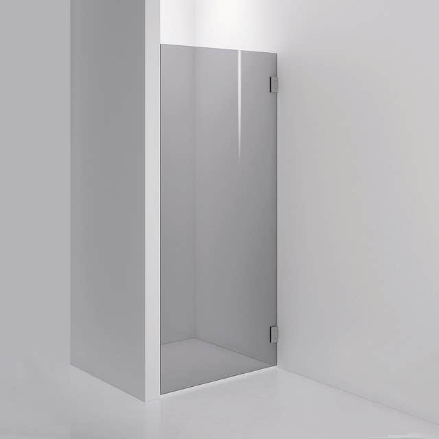 INR Dusjvegg ARC 19 Måltilpasset Brushed stainless / Måltilpasset / Grått glass INR Iconic Nordic Rooms Dusjvegg INR-11903400