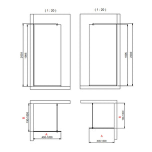 INR Dusjvegg ARC 20 Frame Måltilpasset