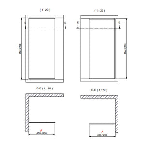 INR Dusjvegg ARC 20 Frame XL Måltilpasset