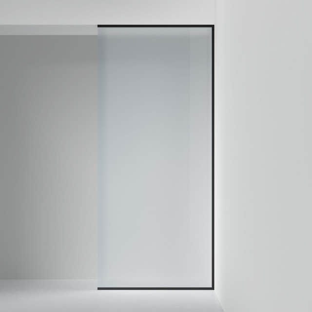 INR Dusjvegg ARC 20 Frame XL Måltilpasset Svart matt / Måltilpasset / Frostet glass INR Iconic Nordic Rooms Dusjvegg INR-120310100
