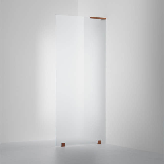 INR Dusjvegg ARC 20 Original Skjermvegg Måltilpasset Brushed bronze / Måltilpasset - høyre / Frost glass INR Iconic Nordic Rooms Dusjvegg INR-120510600