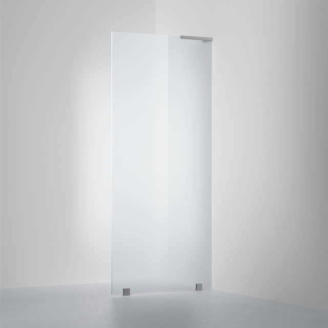 INR Dusjvegg ARC 20 Original Skjermvegg Måltilpasset Brushed stainless / Måltilpasset - høyre / Frost glass INR Iconic Nordic Rooms Dusjvegg INR-120510400