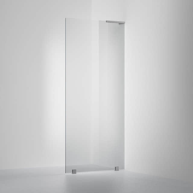 INR Dusjvegg ARC 20 Original Skjermvegg Måltilpasset Brushed stainless / Måltilpasset - høyre / Grått glass INR Iconic Nordic Rooms Dusjvegg INR-120503400