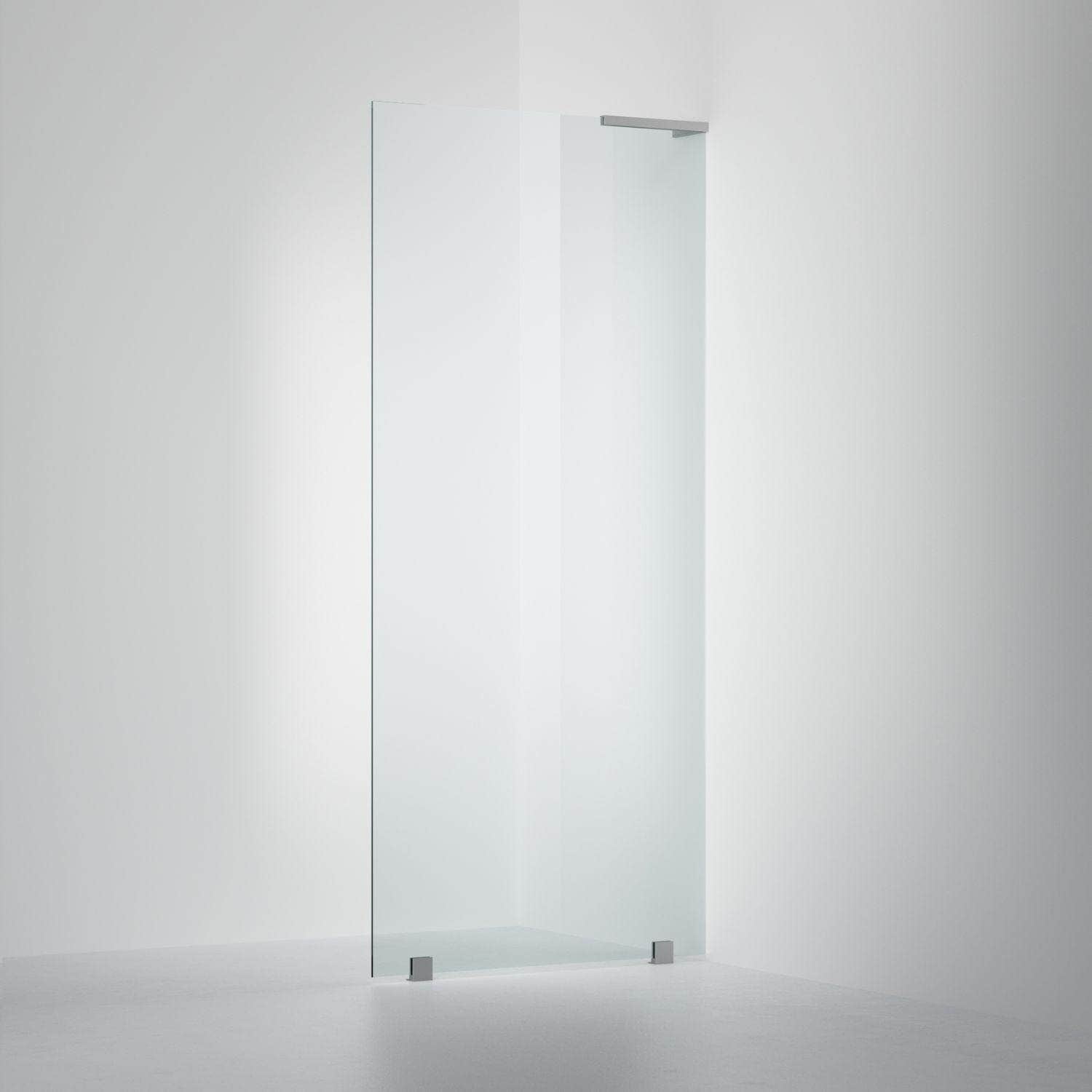 INR Dusjvegg ARC 20 Original Skjermvegg Måltilpasset Brushed stainless / Måltilpasset - høyre / Klart glass INR Iconic Nordic Rooms Dusjvegg INR-120502400