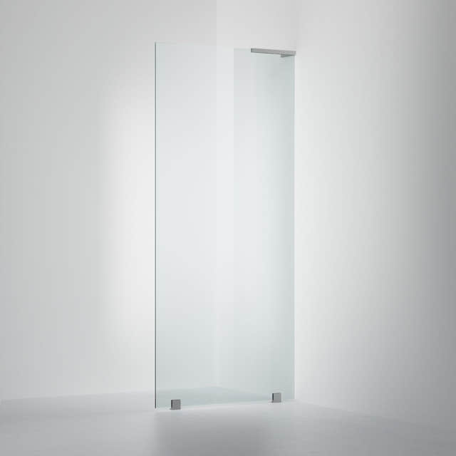 INR Dusjvegg ARC 20 Original Skjermvegg Måltilpasset Brushed stainless / Måltilpasset - høyre / Klart glass INR Iconic Nordic Rooms Dusjvegg INR-120502400