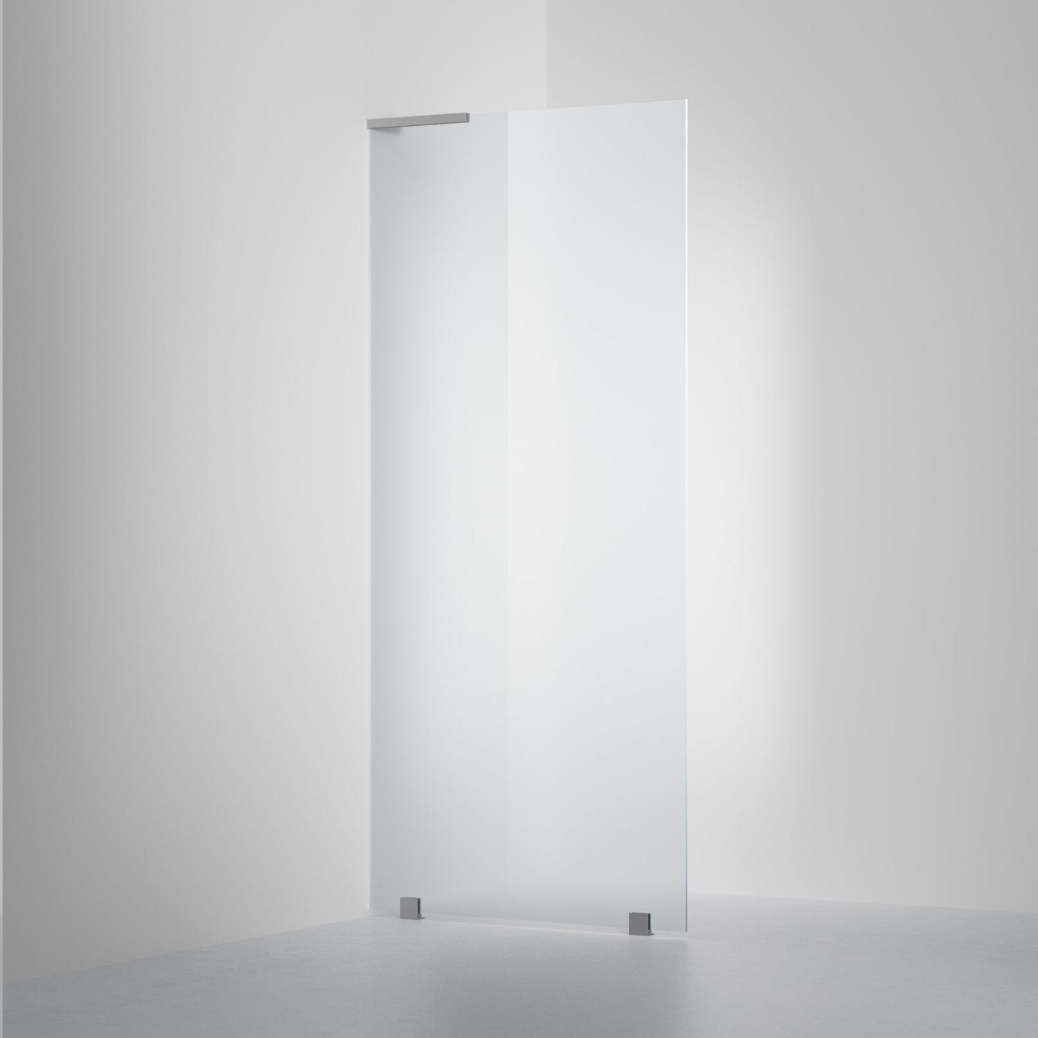 INR Dusjvegg ARC 20 Original Skjermvegg Måltilpasset Brushed stainless / Måltilpasset - venstre / Frost glass INR Iconic Nordic Rooms Dusjvegg INR-120410400