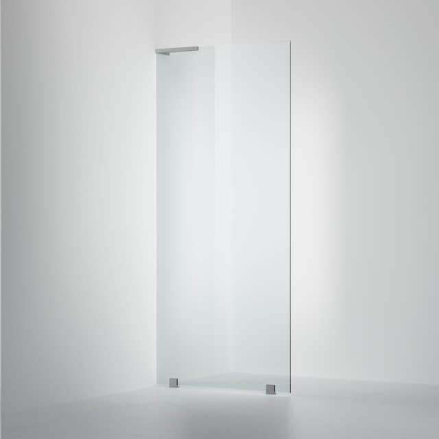 INR Dusjvegg ARC 20 Original Skjermvegg Måltilpasset Brushed stainless / Måltilpasset - venstre / Klart glass INR Iconic Nordic Rooms Dusjvegg INR-120402400