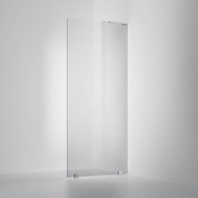 INR Dusjvegg ARC 20 Original Skjermvegg Måltilpasset Krom / Måltilpasset - høyre / Grått glass INR Iconic Nordic Rooms Dusjvegg INR-120503500
