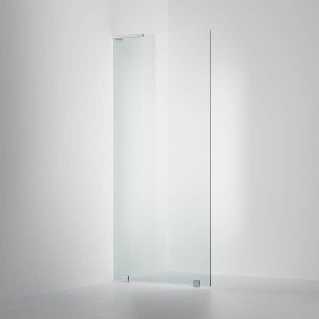 INR Dusjvegg ARC 20 Original Skjermvegg Måltilpasset Krom / Måltilpasset - venstre / Klart glass INR Iconic Nordic Rooms Dusjvegg INR-120402500