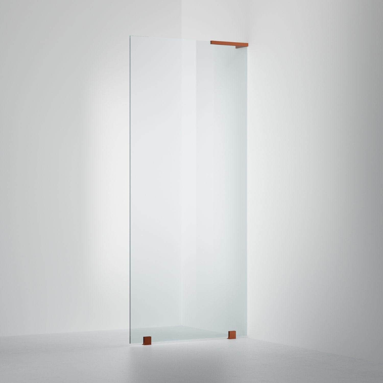 INR Dusjvegg ARC 20 Original Skjermvegg Standardmål Brushed bronze / 80cm - høyre / Klart glass INR Iconic Nordic Rooms Dusjvegg INR-120502680