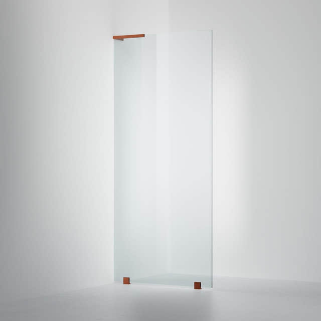 INR Dusjvegg ARC 20 Original Skjermvegg Standardmål Brushed bronze / 90cm - venstre / Klart glass INR Iconic Nordic Rooms Dusjvegg INR-120402690