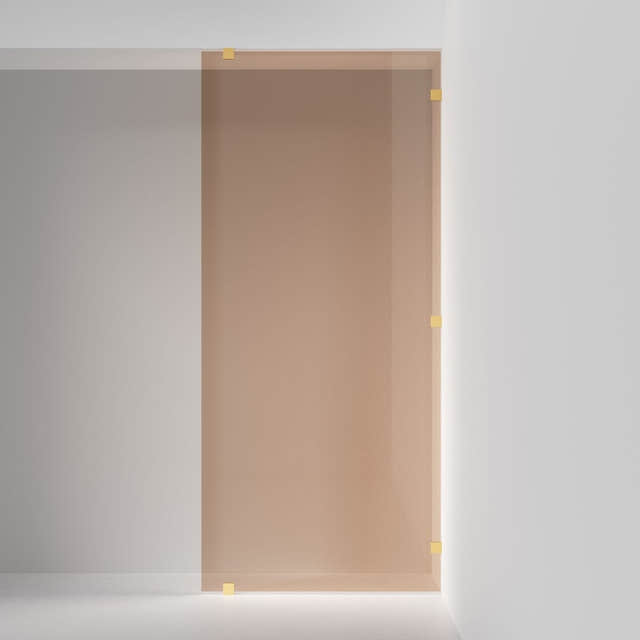 INR Dusjvegg ARC 20 Original XL Måltilpasset Brushed brass / Måltilpasset / Bronse glass INR Iconic Nordic Rooms Dusjvegg INR-120142800