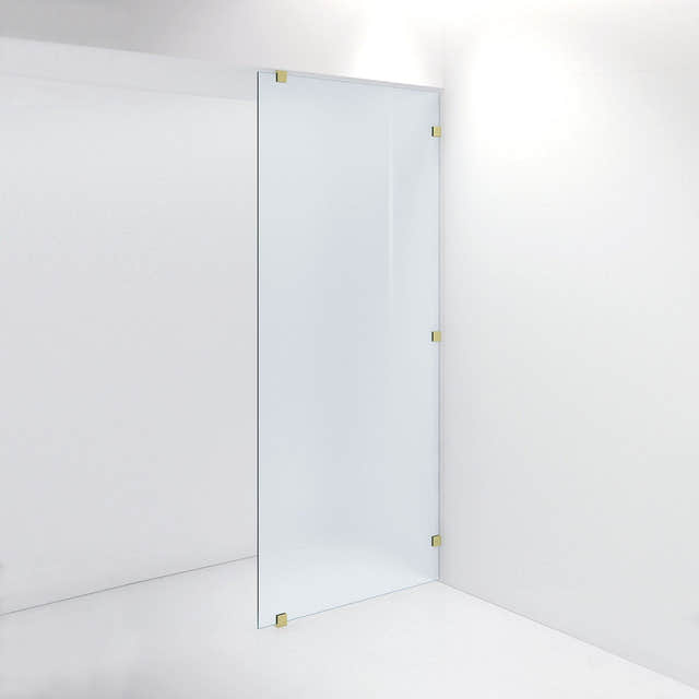 INR Dusjvegg ARC 20 Plus Måltilpasset Brushed brass / Måltilpasset / Frostet glass INR Iconic Nordic Rooms Dusjvegg INR-120110800