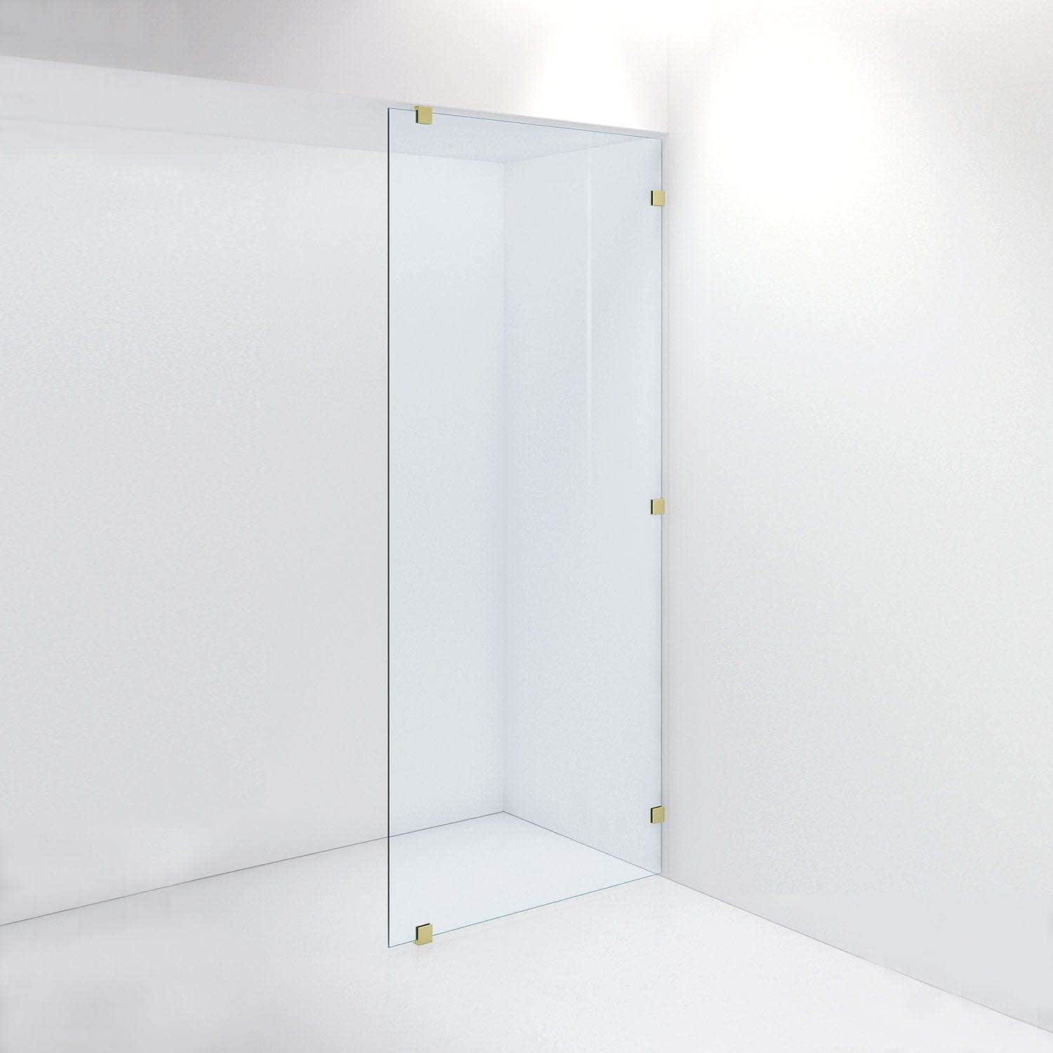 INR Dusjvegg ARC 20 Plus Måltilpasset Brushed brass / Måltilpasset / Klart glass INR Iconic Nordic Rooms Dusjvegg INR-120102800