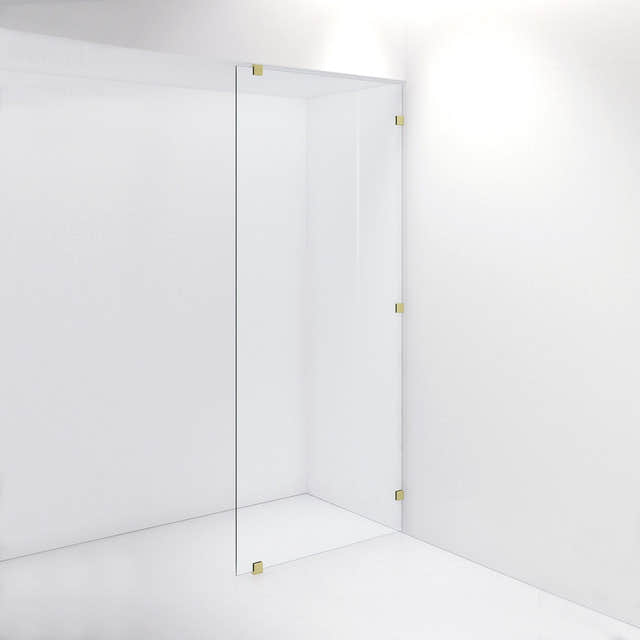 INR Dusjvegg ARC 20 Plus Måltilpasset Brushed brass / Måltilpasset / Opal klart glass INR Iconic Nordic Rooms Dusjvegg INR-120112800