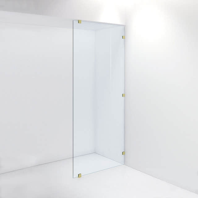 INR Dusjvegg ARC 20 Plus Måltilpasset Brushed brass / Måltilpasset / Timeless klart glass INR Iconic Nordic Rooms Dusjvegg INR-120111800
