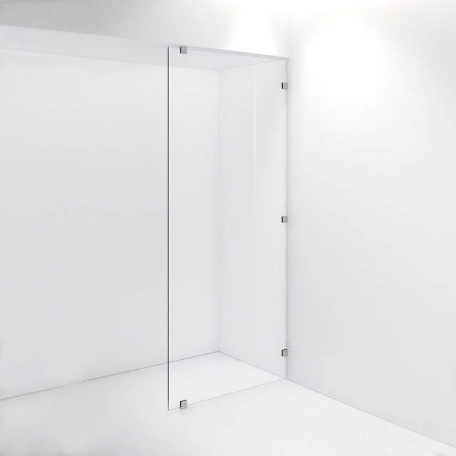INR Dusjvegg ARC 20 Plus Måltilpasset Brushed stainless / Måltilpasset / Opal klart glass INR Iconic Nordic Rooms Dusjvegg INR-120112400