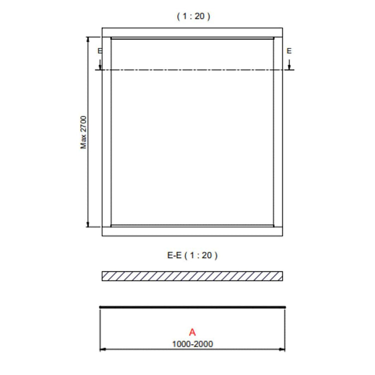 INR Dusjvegg ARC 43 Frame XL Måltilpasset