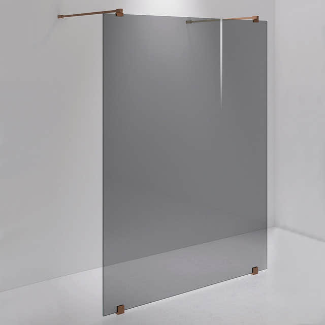 INR Dusjvegg ARC 43 Måltilpasset Brushed bronze / Måltilpasset / Grått glass INR Iconic Nordic Rooms Dusjvegg INR-14303600